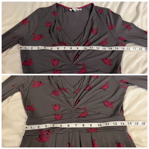054 Boden Marion swan print dress 6 - Picture 4 of 7